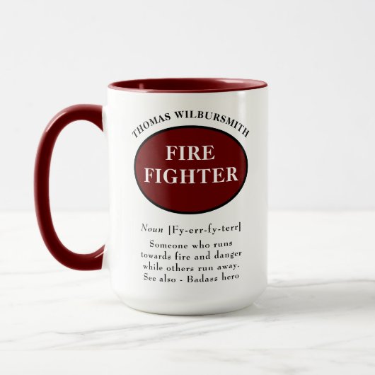 Personalisierte Tasse für Firefighter (Links)