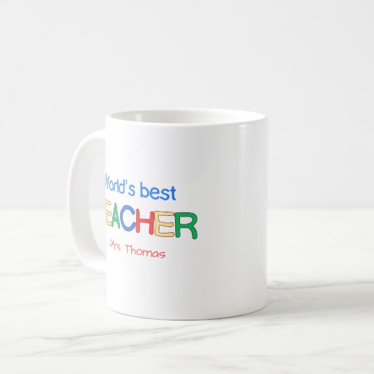Personalisierte Tasse für Lehrer (Vorderseite Links)