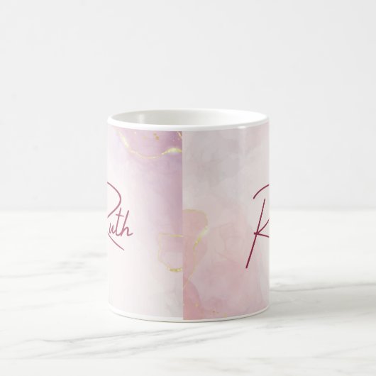 Personalisierte Tasse für Rosa Marmor (Mittel)