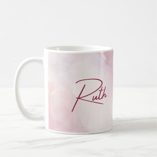 Personalisierte Tasse für Rosa Marmor (Links)