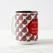 Personalisierte Tasse für rote Spitzen-Muster (Vorderseite Links)