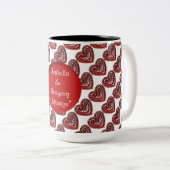 Personalisierte Tasse für rote Spitzen-Muster (VorderseiteRechts)