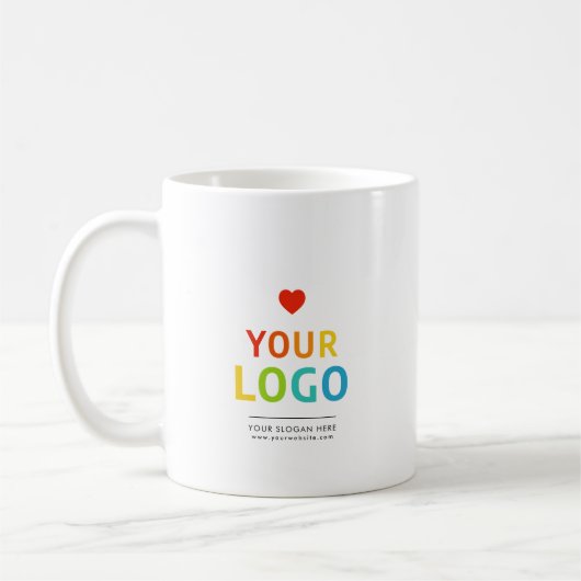 Personalisierte Tasse| Ihr Firmenlogo Kaffeetasse (Links)