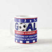 Personalisierte Tasse in Rot und Blau (Vorderseite Links)