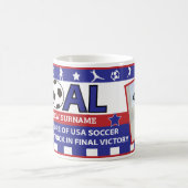 Personalisierte Tasse in Rot und Blau (Mittel)