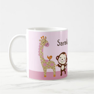 Personalisierte Tasse "Jungle Jill/Girl Animals"