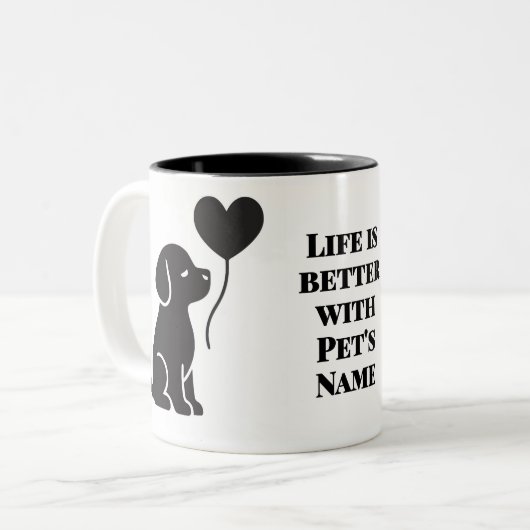 Personalisierte Tasse | Minimalistisches Haustier- (Vorderseite Links)