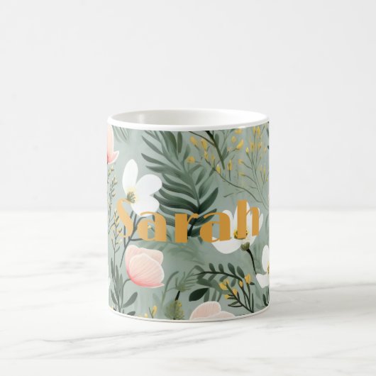 Personalisierte Tasse mit Blumendesign (Mittel)