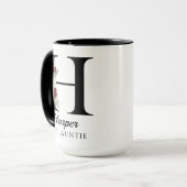 Personalisierte Tasse mit Blumenmonogramm als Gesc (Vorderseite Links)