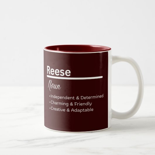 Personalisierte Tasse mit Definition des Vornamens (Rechts)