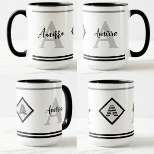 Personalisierte Tasse mit Namen und Initialen als