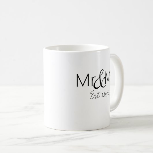 Personalisierte Tasse "Mr. & Mrs." (VorderseiteRechts)