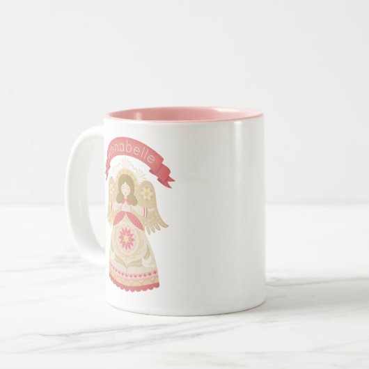 Personalisierte Tasse Pink Angel (Vorderseite Links)
