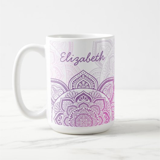 Personalisierte Tasse Rosaline Mandala 0,44 l (Links)