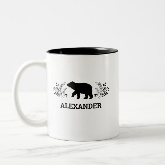 Personalisierte Tasse Schwarz-weißer Bären (Links)