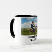 Personalisierte Tasse von Foto und Text (Vorderseite Links)