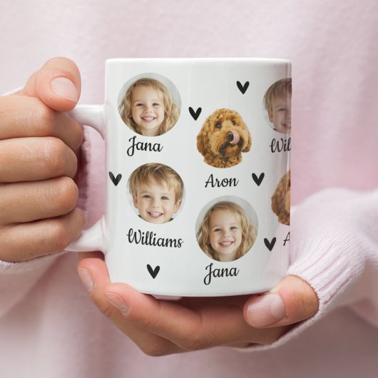 Personalisierte Tasse von Fotos mit drei Gesichtsp