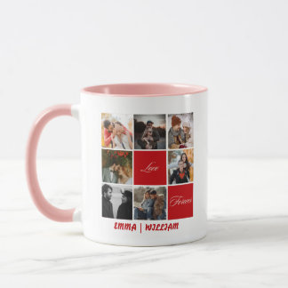Personalisierte Tasse von Fotosammlungen und -name