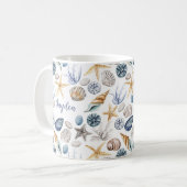 Personalisierte Tasse von Starfish und Seashell-Ka (Vorderseite Links)