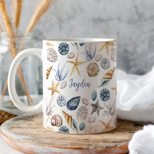 Personalisierte Tasse von Starfish und Seashell-Ka