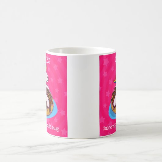 Personalisierte Tasse von Unicorn und Donuts (Mittel)