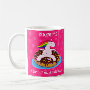Personalisierte Tasse von Unicorn und Donuts