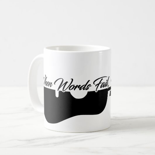Personalisierte Tasse "Wenn Worte sprechen" Gitarr (Vorderseite Links)