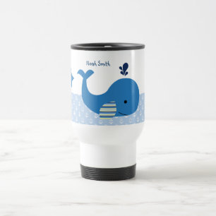 Personalisierte Tasse "Whale im Nautischen Ozean"