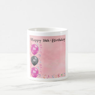 Personalisierte Tasse zum 18. Geburtstag - Rosa