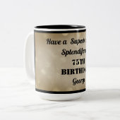 Personalisierte Tasse zum 75. Geburtstag (Vorderseite Links)