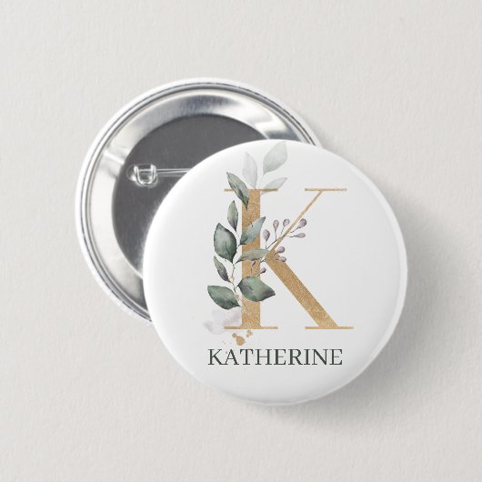 Personalisierte Taste K Monogram Button (Vorne & Hinten)