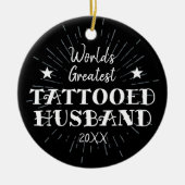 Personalisierte Tattoooid-Husband der Welt Keramik Ornament (Vorne)