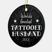 Personalisierte Tattoooid-Husband der Welt Keramik Ornament (Links)