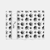 Personalisierte Tatzennamensdrucke des weißen Fleecedecke (Vorderseite (Horizontal))