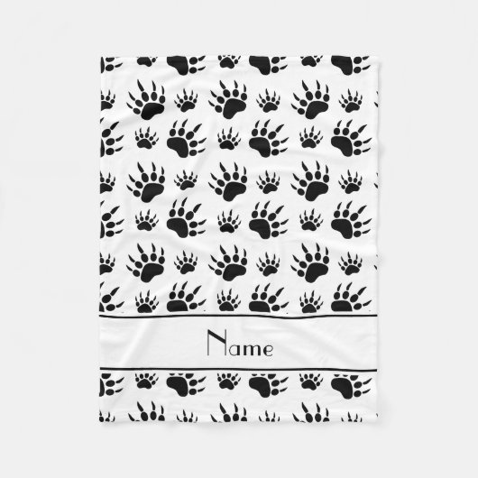 Personalisierte Tatzennamensdrucke des weißen Fleecedecke (Vorderseite)