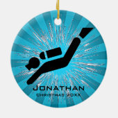 Personalisierte Tauchschule Keramik Ornament (Hinten)