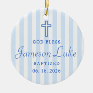 Personalisierte Taufe 2026 Baby-Foto & Name Keramik Ornament