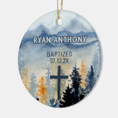 Personalisierte Taufe Boy Geschenk Wasserfarbenwel Keramik Ornament (Links)