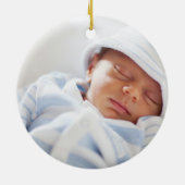 Personalisierte Taufe Boy Geschenk Wasserfarbenwel Keramik Ornament (Hinten)