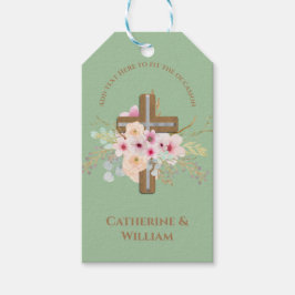 Personalisierte Taufe & Christening Blumenkreuz Geschenkanhänger