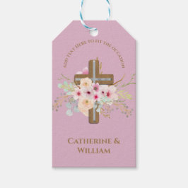Personalisierte Taufe & Christening Blumenkreuz Geschenkanhänger