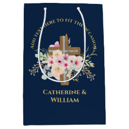 Personalisierte Taufe & Christening Blumenkreuz Mittlere Geschenktüte
