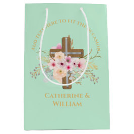 Personalisierte Taufe & Christening Blumenkreuz Mittlere Geschenktüte