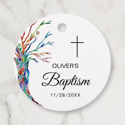 Personalisierte Taufe Christening Geschenkanhänger (Vorderseite)