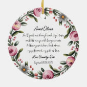 Personalisierte Taufe der Godmattin Vielen Dank fü Keramik Ornament (Hinten)