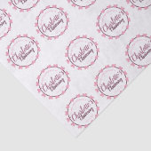 Personalisierte Taufe des rosa u. weißen Seidenpapier (Detail)