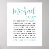 Personalisierte Taufe druckbar, Geschenk für Junge Poster (Vorne)