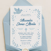 Personalisierte Taufe Einladung mit Dove und Star