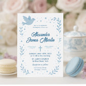 Personalisierte Taufe Einladung mit Dove und Star