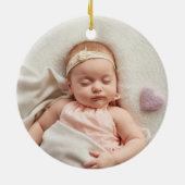 Personalisierte Taufe Foto Gold Signature Girl Boy Keramik Ornament (Hinten)